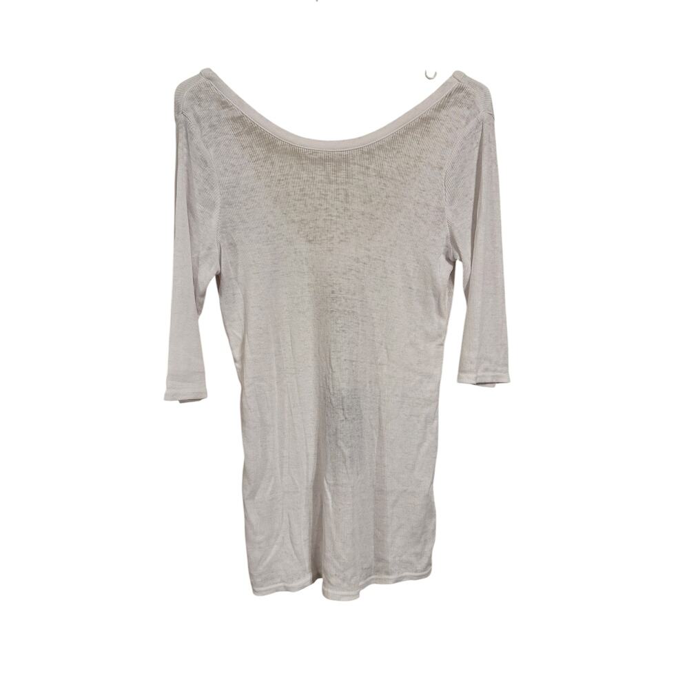 Chaser White Scoop Back Elbow Sleeve Shirt Size Large NWT
